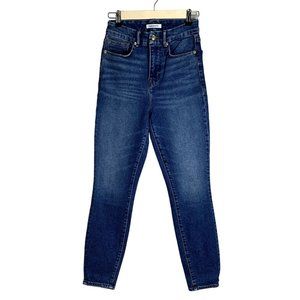 Good American Good Curve Straight Leg Jeans Womens Size 26 Dark Wash High Rise
